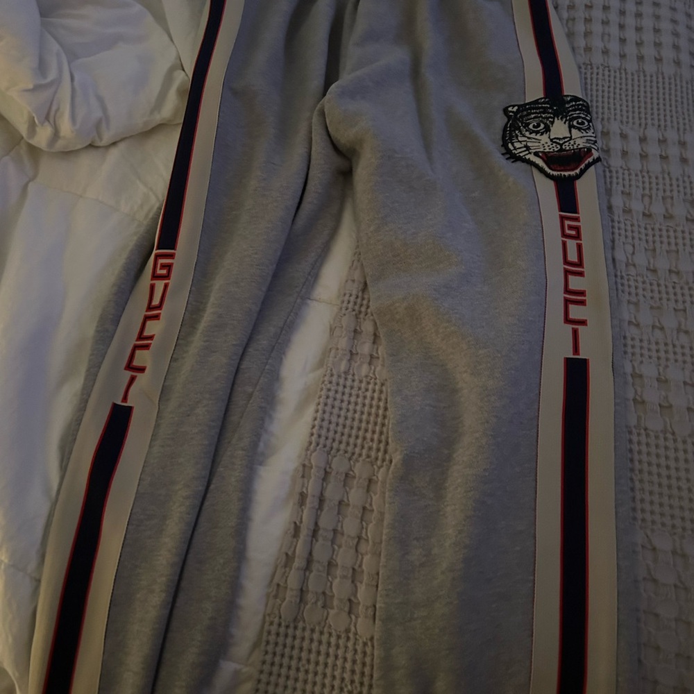 Gucci Grey Sweat Pants with Tiger Patch